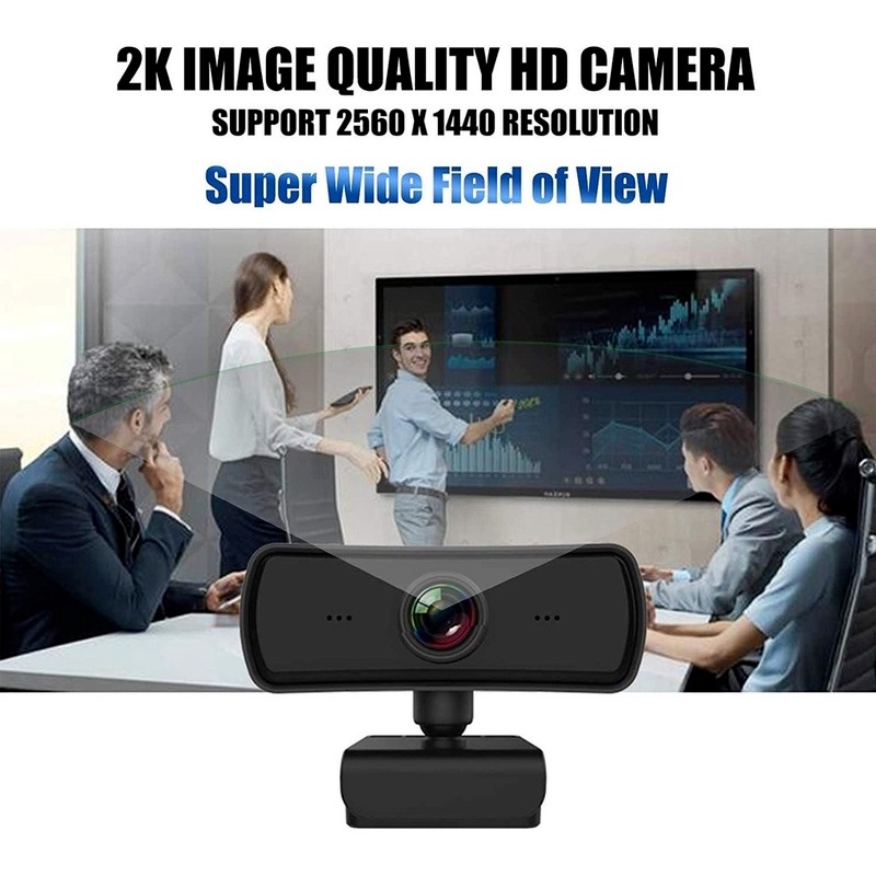 Webcam hd 2k 1560x1440p có thể xoay kèm micro tiện lợi cho pc / laptop