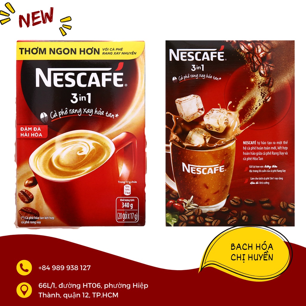 Cà phê sữa NesCafé 3 in 1 đậm đà hài hòa 340g
