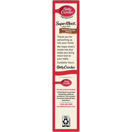 Bột Làm Bánh Pha Sẵn Betty Crocker Super Moist Yellow Cake Mix, Hộp 432g  - USA