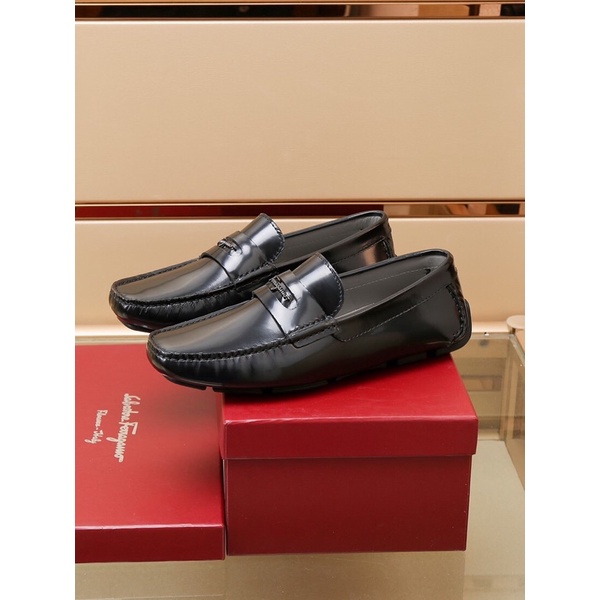Giày lười công sở thương hiệu Salvatore Ferragamo cao cấp da bóng lịch lãm cho nam da thật