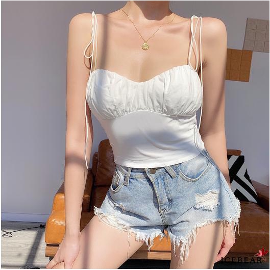 Áo Croptop Sát Nách Cổ Chữ V Chất Liệu Co Giãn Thoải Mái