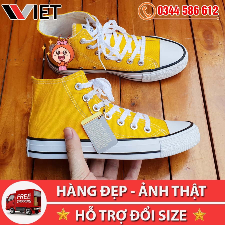 Giày Thể Thao CV Classic Vàng Tươi Cao Cổ Giá Rẻ