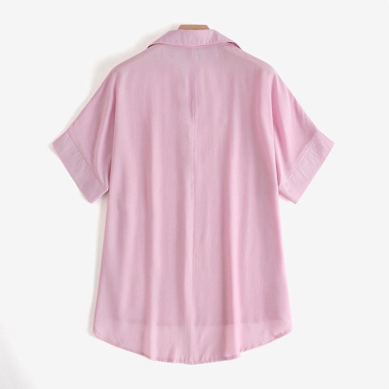 Zanzea Áo Sơ Mi Tay Lửng Cổ Bẻ Dáng Rộng Màu Trơn Thời Trang Cho Nữ