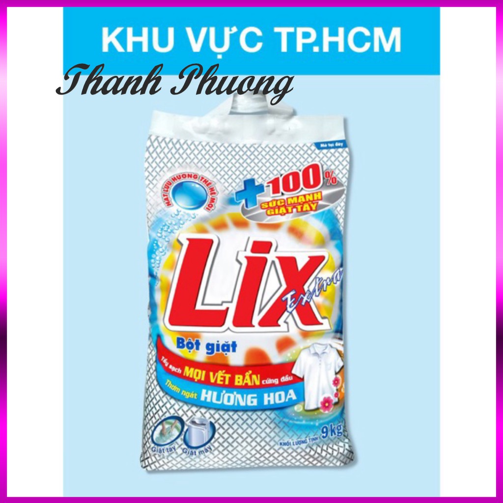 [ Sale99a ] Bột Giặt Lix Extra hương hoa 9kg siêu tiết kiệm TẶNG sln