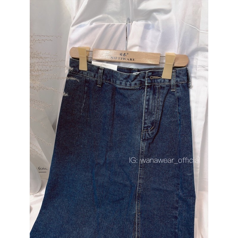 [Sẵn hàng] Chân váy jean maxi xẻ trước | BigBuy360 - bigbuy360.vn