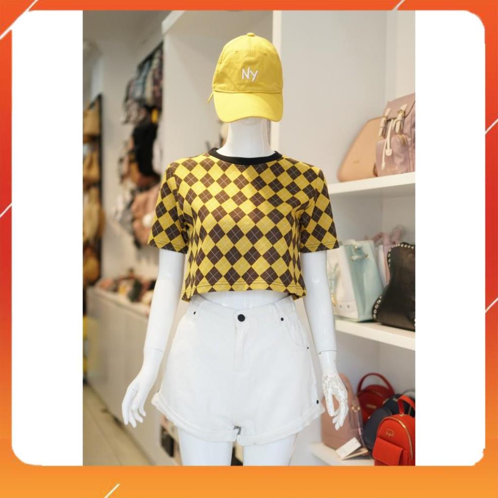 [Ảnh thật] Áo Thun Croptop 050 Caro