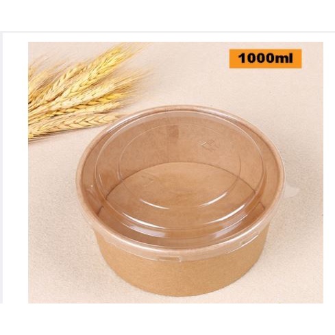 Combo 10 Tô Giấy Kraft nâu 750ML -1000ML Kèm Nắp