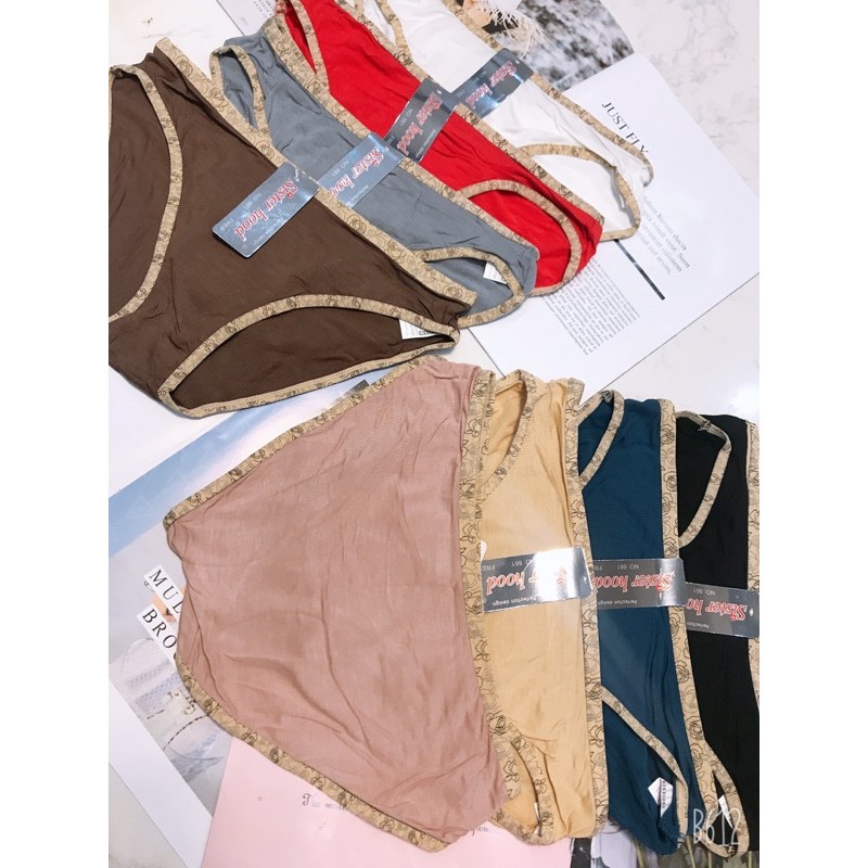 Quần lót cotton viền hoa văn hàng SISTERHOOD 861 THÁI LAN
