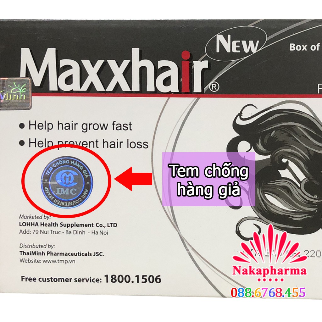 ✅ [6 TẶNG 1] MAXXHAIR - Mọc tóc, giúp giảm rụng tóc, kích thích tóc mọc nhanh, chắc khỏe, suôn mượt, bóng đẹp Maxhair