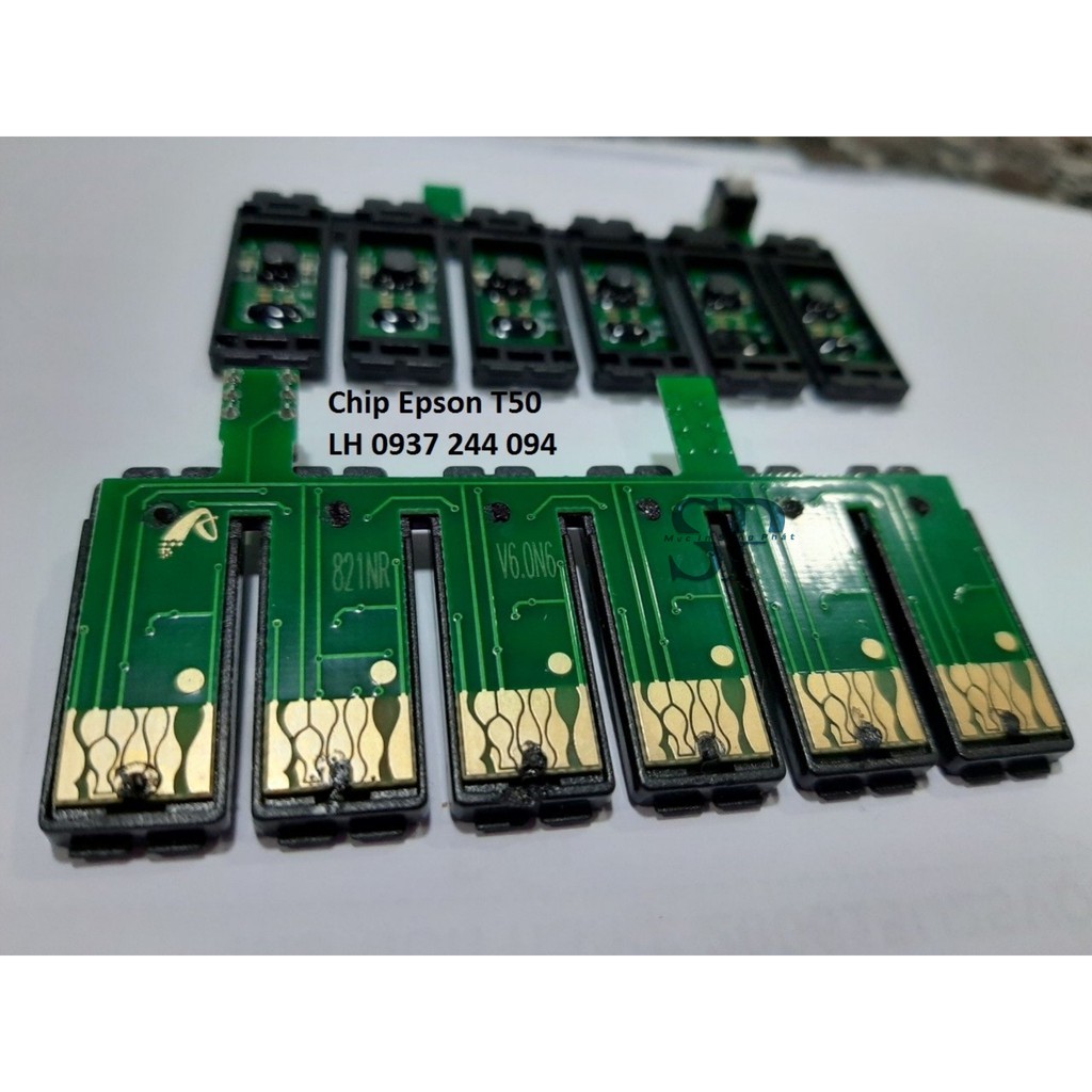 Bộ chip máy in liên tục Epson T50 (C,M,Y,BK,LC,LM) Mã chip 821 NR