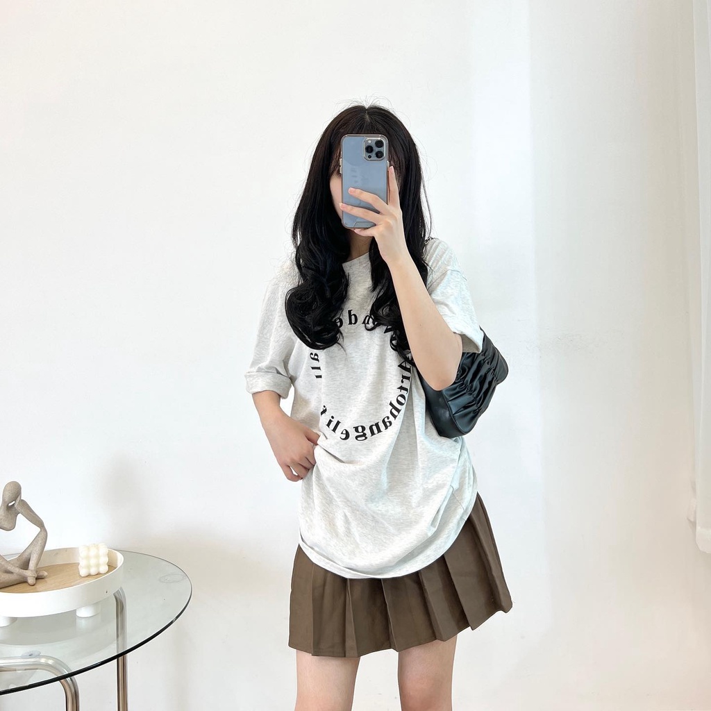 Áo thun 3158 chữ vòng tròn quảng châu thời trang nữ Miho house