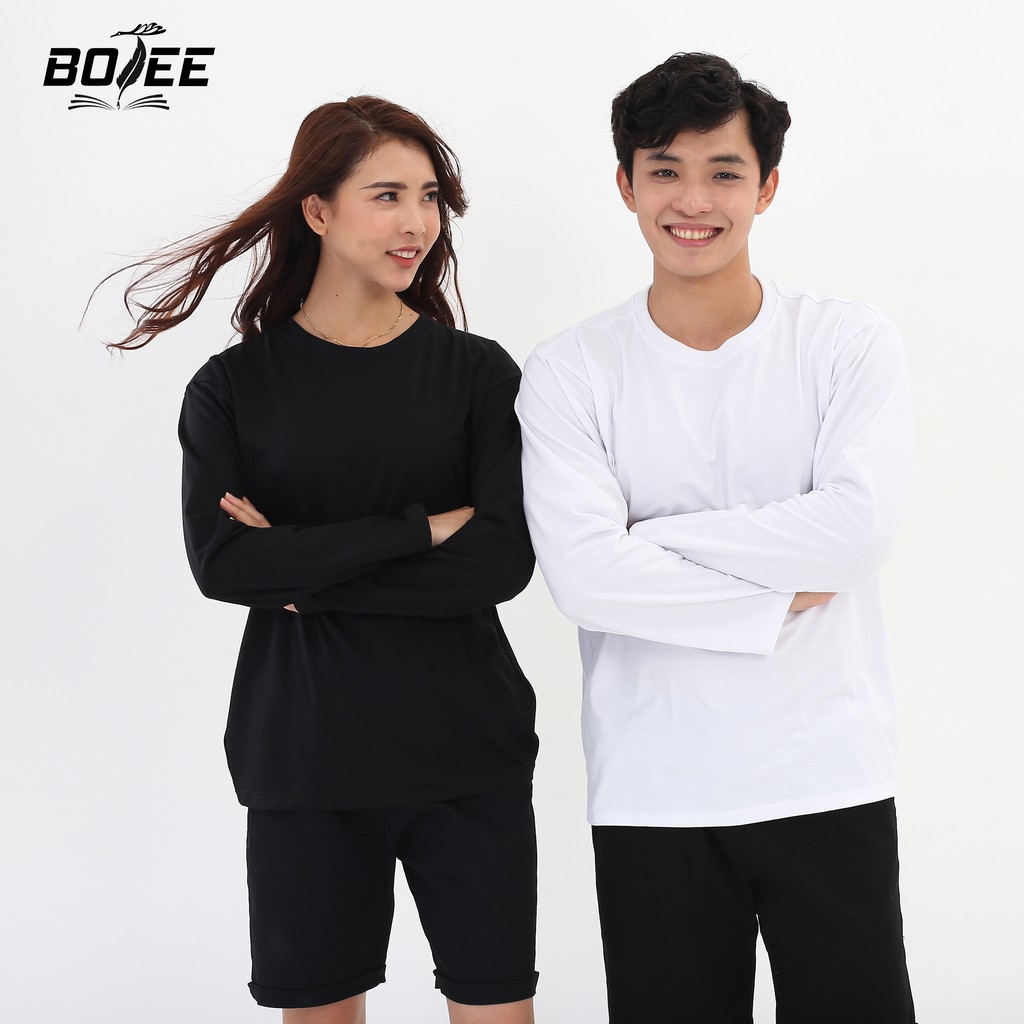 Áo thun dài tay trơn Basic BOTEE form rộng unisex nam nữ | BigBuy360 - bigbuy360.vn