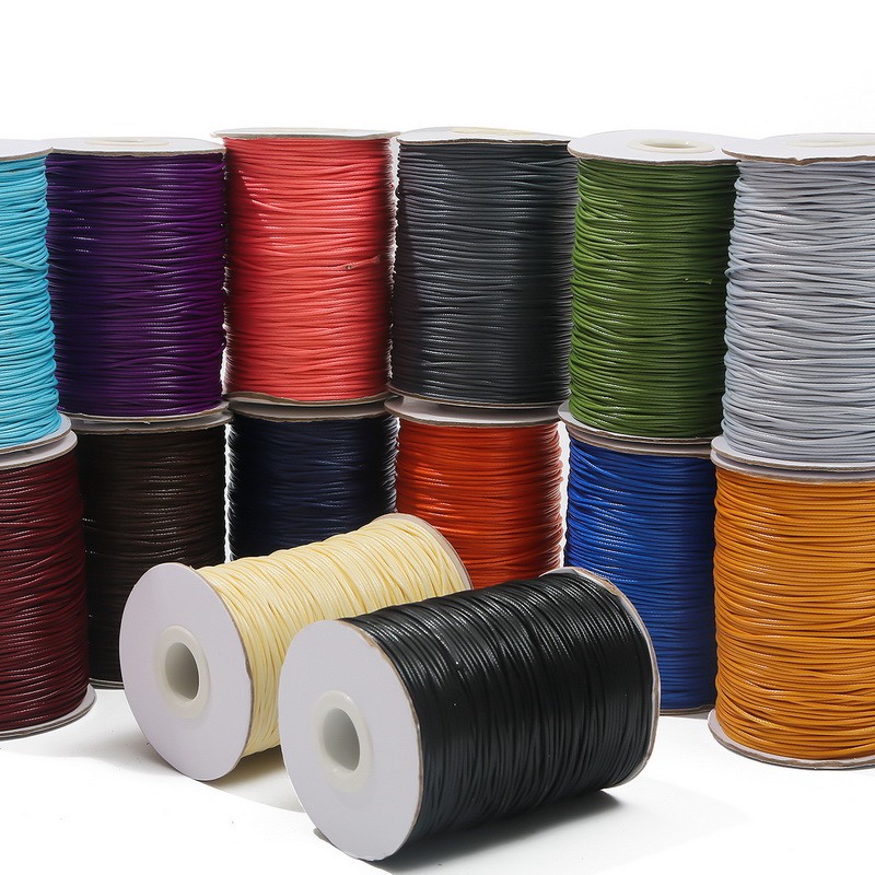 Cuộn dây macrame cotton sáp màu hỗn hợp dùng làm trang sức thủ công