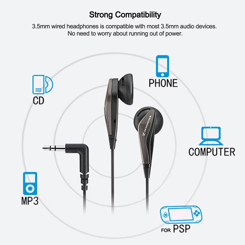 Tai Nghe Nhét Tai Thể Thao Sennheiser Mx375 Jack 3.5mm Cho Iphone Android