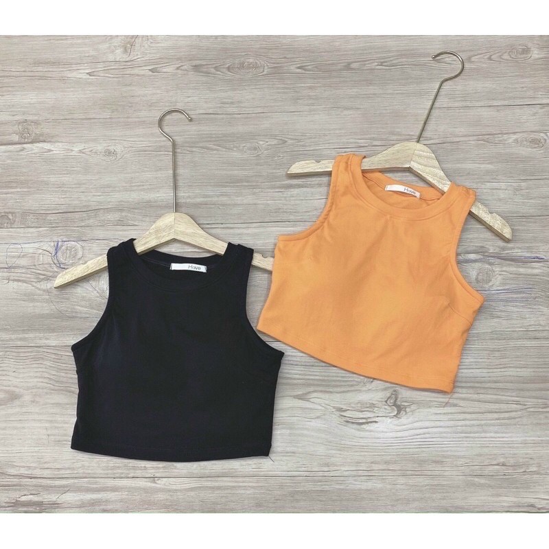 Áo thun 3 lổ croptop