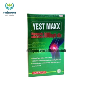 Viên uống bổ xương khớp YEST MAX bổ sung glucosamin hỗ trợ giảm đau mỏi xương khớp – Hộp 60 viên