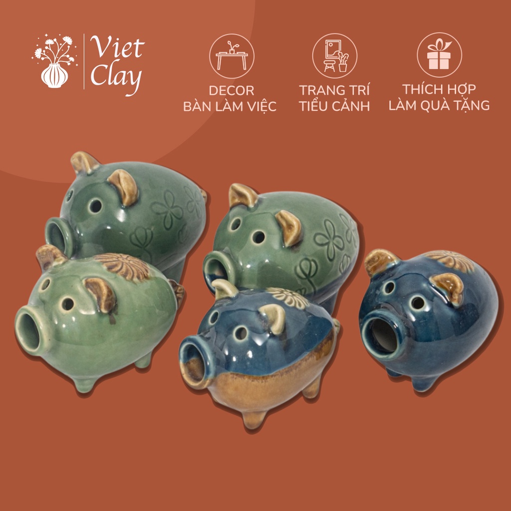 Tượng Trang Trí Đồ Decor Phòng Khách 12 Con Giáp: Tượng Hổ Phong Thuỷ, Trâu, Heo, Gà, Vịt Bầu, Ngựa, Dê Gốm Trang Trí