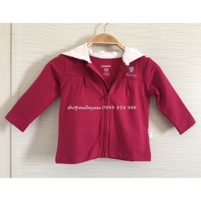 Áo khoác nỉ lót cotton màu hạt dẻ xanh navy cho bé gái bé trai