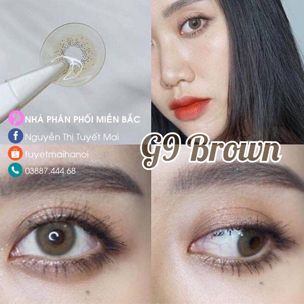 Lens Nâu Tây G9 Brown 14mm 0 Độ - Kính Áp Tròng Hàn Quốc Chính Hãng Vassen Sexy Me