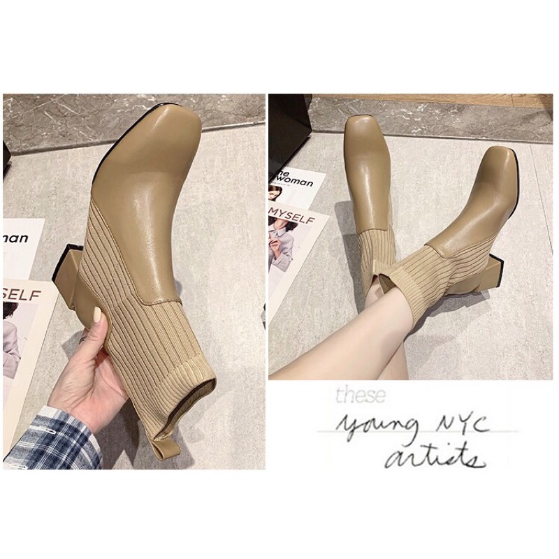 [💥 Ảnh Thật Phía Cuối] Boot Da Mix len Siêu Xinh Cho Mùa Đông❄️ | BigBuy360 - bigbuy360.vn