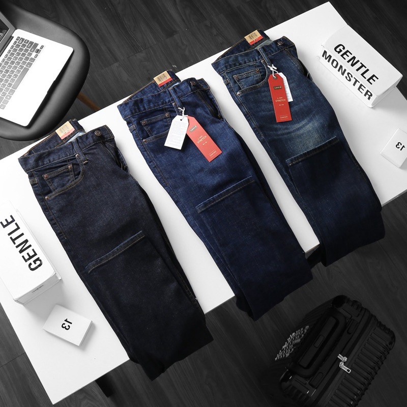 Quần Jean Nam cambodia Levi mẫu mới 2021-ống đứng jean co giản Hải An Jeans