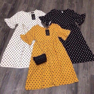 Váy bầu tay xoè chấm bi!