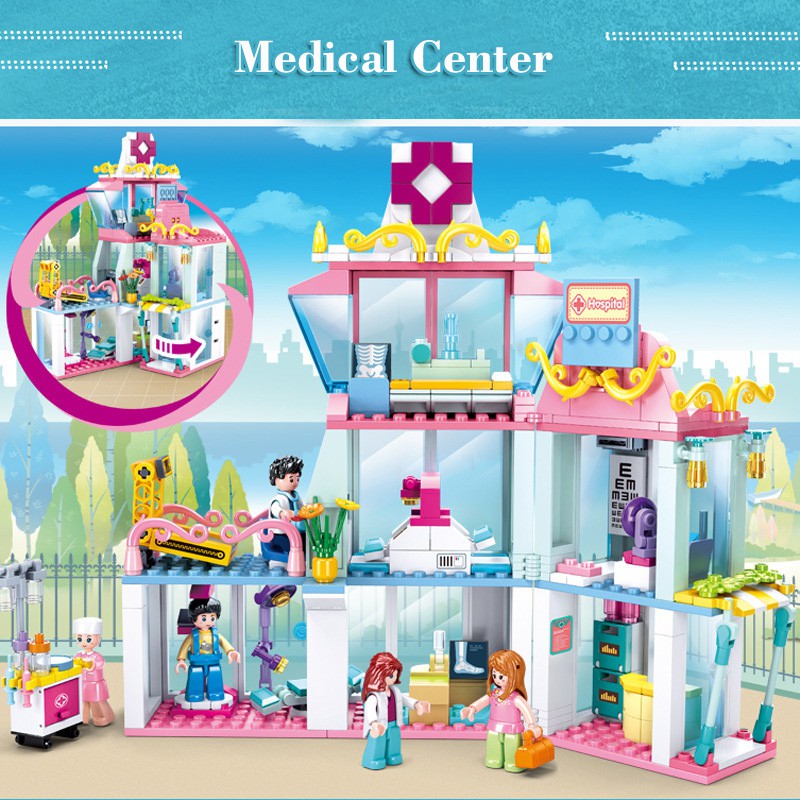 Đồ Chơi Lắp Ráp Kiểu Lego Friends Bé Gái Bệnh Viện Hospital Sluban B0799 Với 459 Mảnh Ghép