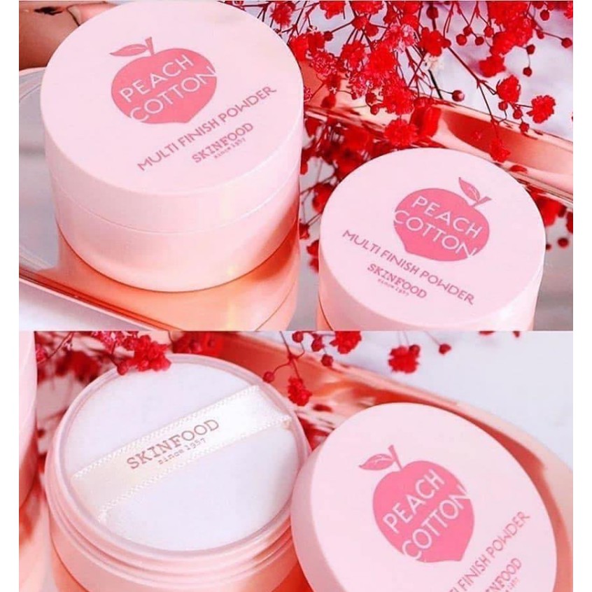 PHẤN PHỦ ĐÀO SKINFOOD PEACH COTTON MULTI FINISH POWDER