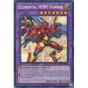 Thẻ hình trò chơi Yugioh LDS3-EN104 Elemental Hero Sunrise SECRET RARE