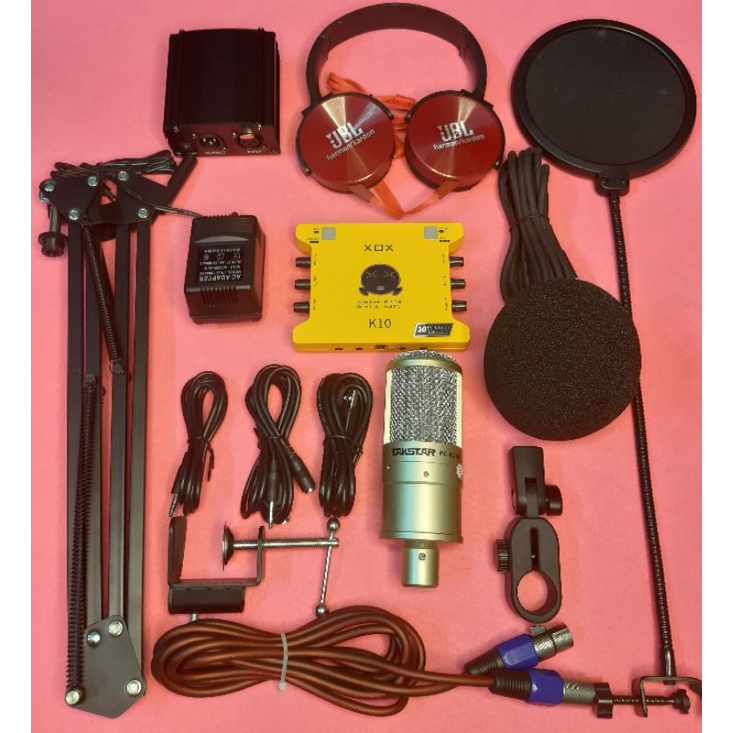 combo mic thu âm pc k200 , sound car k10 đời mới nhất