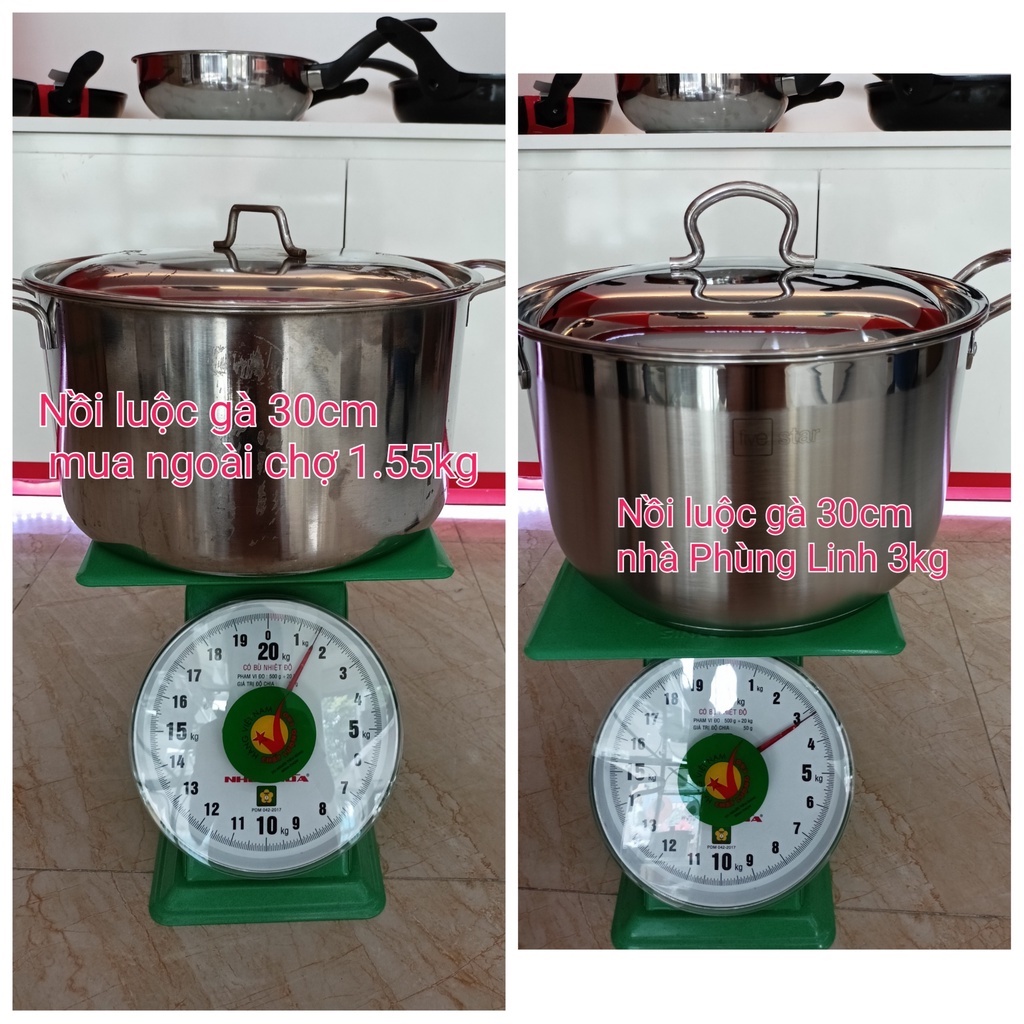 Nồi luộc gà 30cm Fivestar 3 đáy inox 430