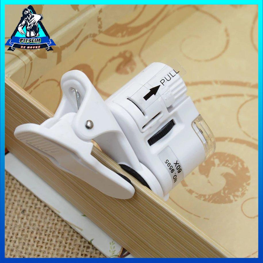 Kính lúp 60X Kính hiển vi điện thoại di động Kính lúp với LED kẹp camera điện thoại [8/4]