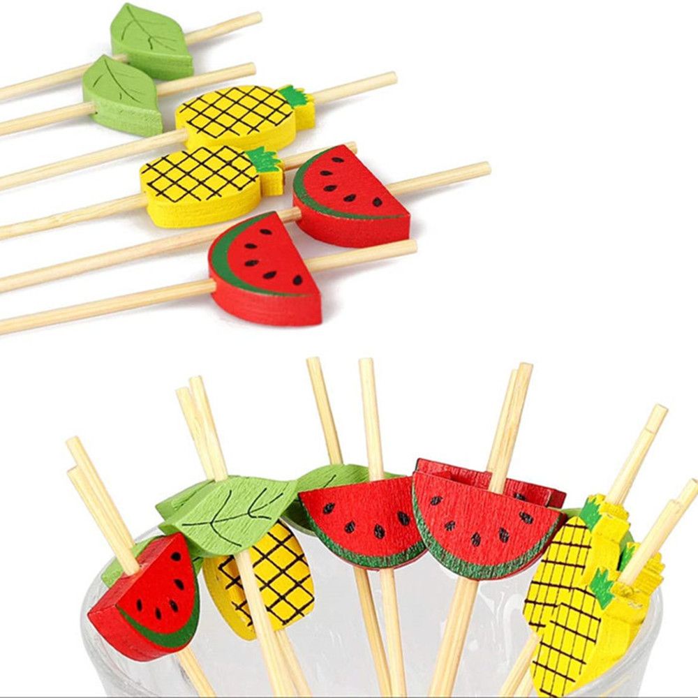 Set 100 nĩa tre ăn món tráng miệng nhiều màu dùng một lần