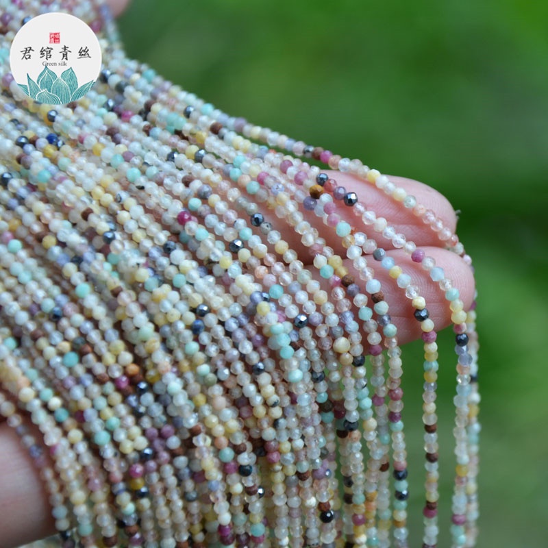 Bingyingge Chuỗi Hạt Tự Nhiên Đầy Màu Sắc 2MM Làm Vòng Tay / Dây Chuyền Thủ Công diy