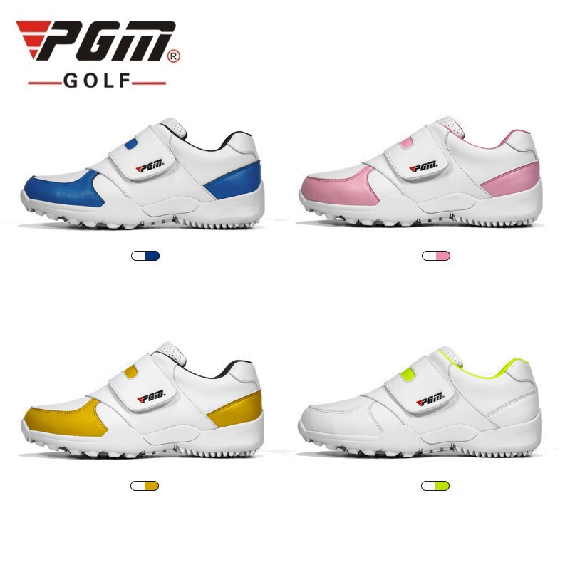 Giày Thể Thao Chơi Golf PGM Quai Dán Chống Trượt Chống Thấm Nước Thoáng Khí Thoải Mái Chất Lượng Cao Cho Bé Trai Và Bé Gái