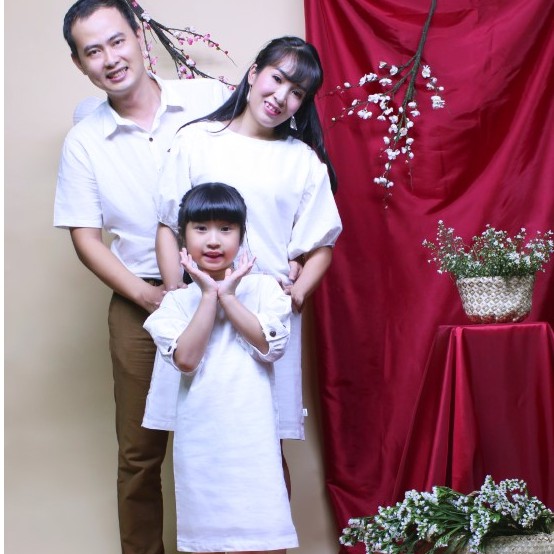 Váy đầm bé gái chất liệu linen tay cài thanh lịch,phom đầm chữ A tinh tế Jadiny