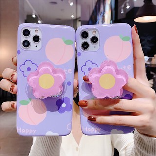 Ốp IPhone trái đào kèm pop hoa