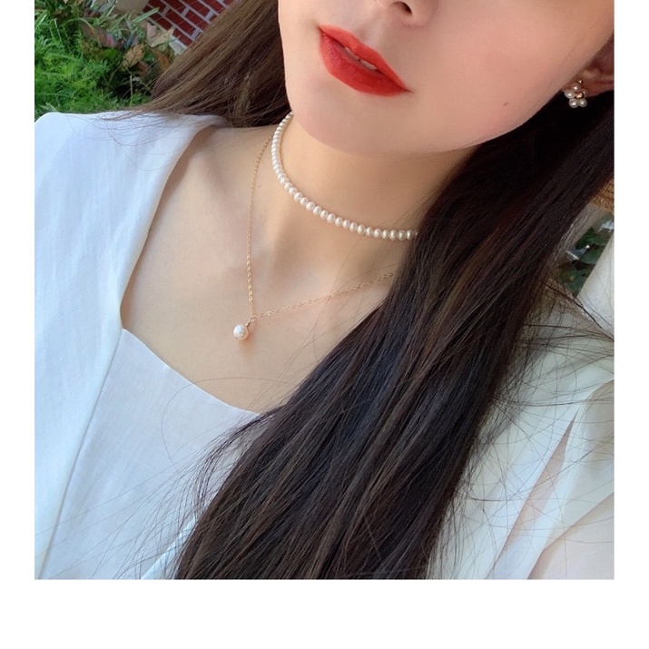 Dây Chuyền Choker Ngọc Trai Hạt Trai 6ly Thời Trang NTTT66 - Ngọc Trai Trường Thịnh