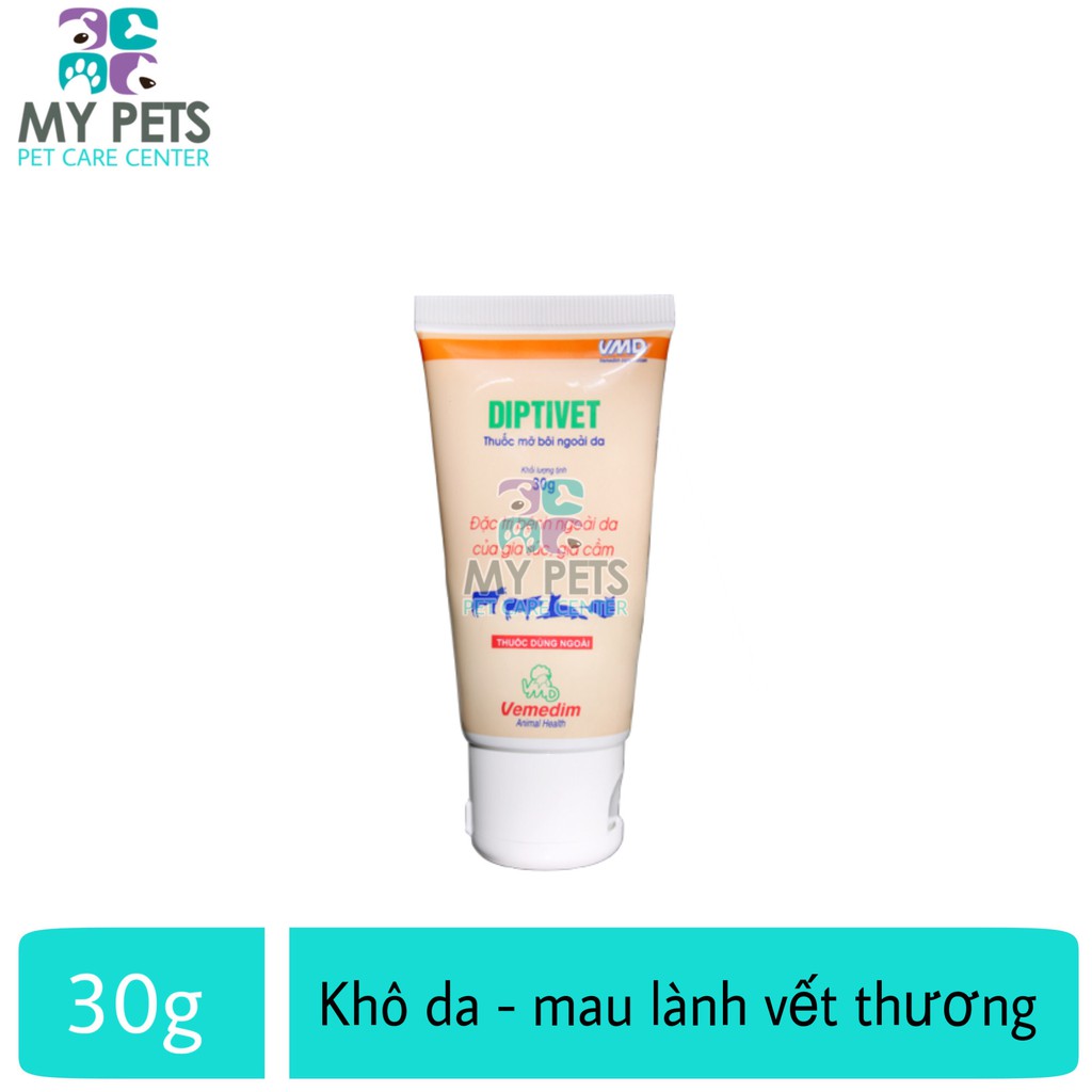VMD DIPTIVET 30g - Thuốc bôi ghẻ, viêm da, xà mâu, hà móng, giúp mau lành vết thương vật nuôi