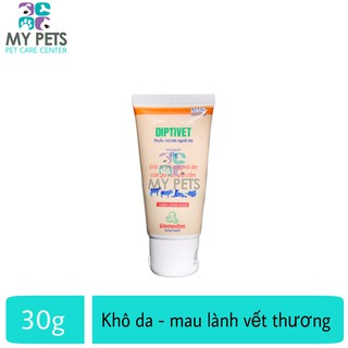 DIPTIVET 30g - Bôi ghẻ, viêm da, xà mâu, hà móng, giúp mau lành vết thương vật nuôi