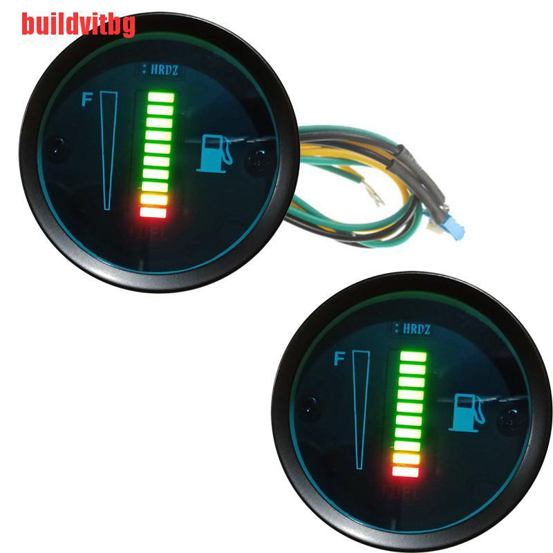 Đồng hồ đo mức nhiên liệu 8 LED 12V / 24V 52mm thông dụng cho xe máy và xe hơi