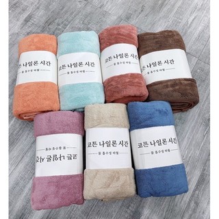 Khăn tắm xuất Hàn size lớn 70x140cm, dùng cho gia đình, nam nữ trẻ em quấn quanh người, thấm nước tốt (có video)