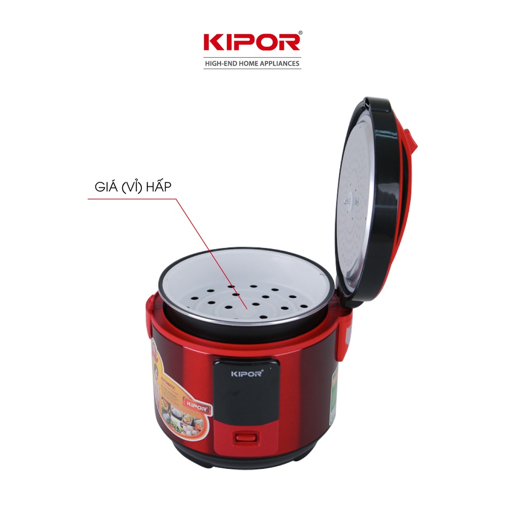 Nồi cơm điện KIPOR KP-N1512 - 1.2L - Nồi cơ chống dính TEFLON 5 lớp dầy 3mm nặng 690G - Bảo hành tại nhà 12 tháng