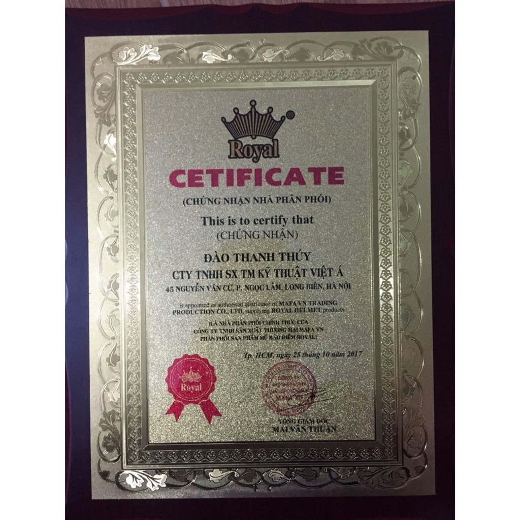 Mũ Bảo Hiểm 3/4 Royal M139 kính âm màu vàng cam bóng bảo hành 12 tháng