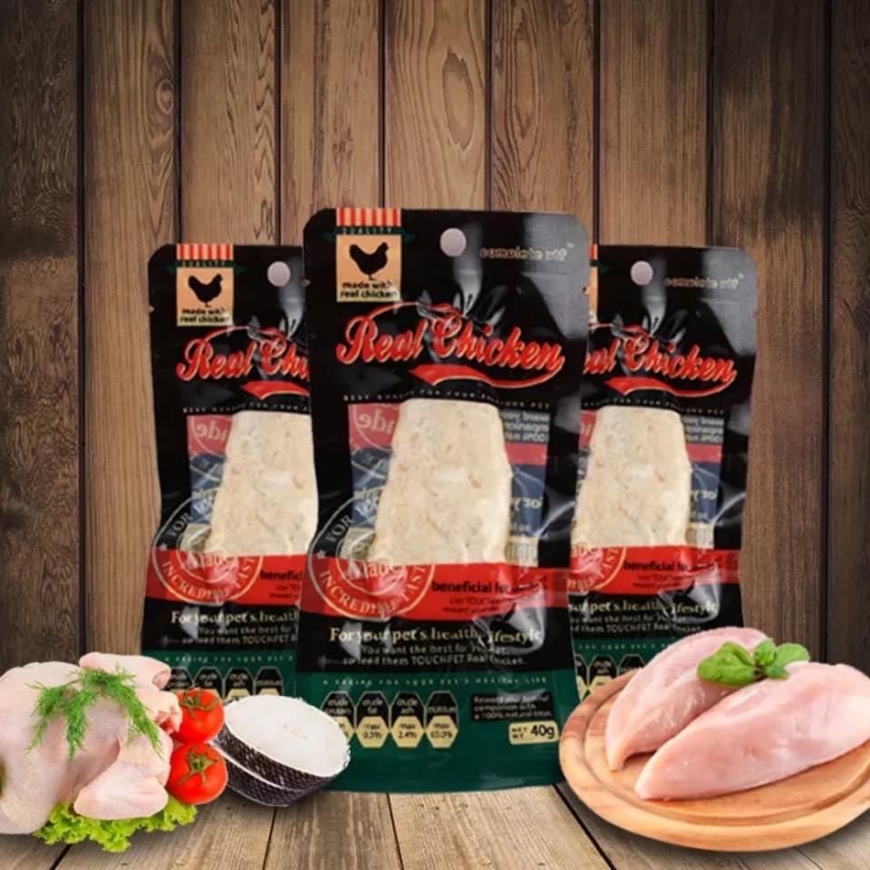 Ức Gà Hấp Real Chicken cho chó mèo