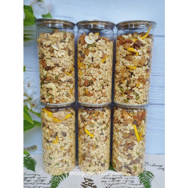 Granola Ăn Kiêng Nhiều Hạt 500g - Ngũ cốc Ăn Kiêng Không Đường _ Vị Truyền Thống (50% yến mạch)