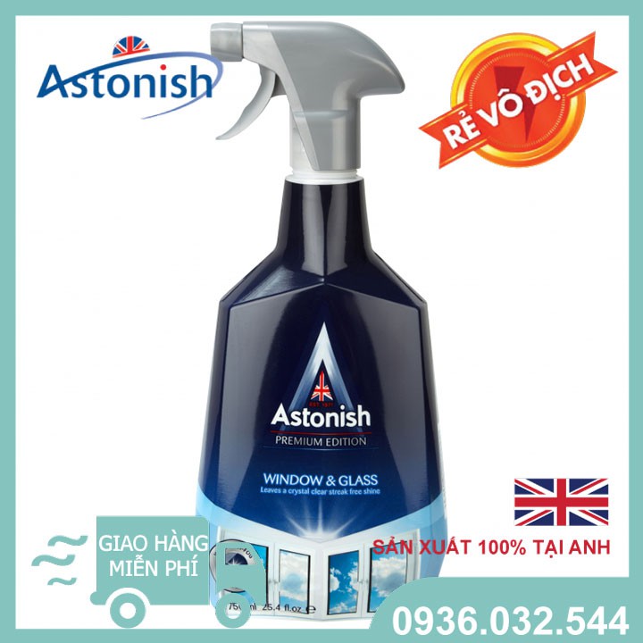 Chai xịt vệ sinh kính Astonish C6950 750ml Anh Quốc- Nước lau Kính As