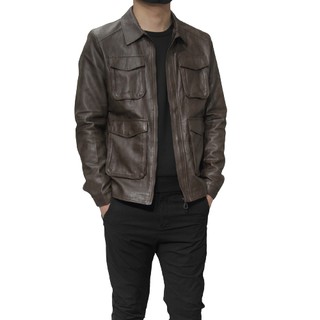 [Mã FATPBAU2 giảm 40K đơn 150K] Áo Da Nam Màu Nâu Đen Hàng Xuất Dư