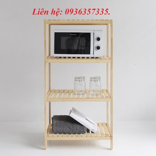 KỆ ĐỂ LÒ VI SÓNG, KỆ ĐA NĂNG 4 TẦNG MÀU GỖ TỰ NHIÊN - NỘI THẤT GIÁ XƯỞNG