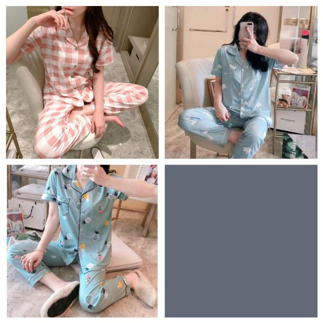 🌸BỘ ĐỒ NGỦ - PIZAMA QUẦN DÀI ÁO NGẮN🌸 | BigBuy360 - bigbuy360.vn